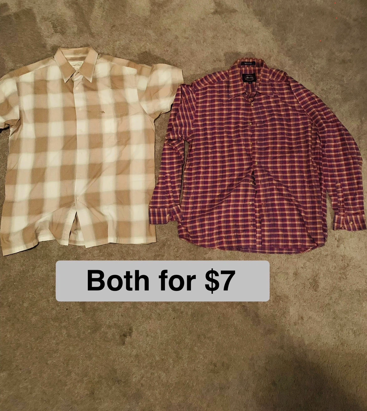 2 Men Dress / Polo / Golf Shirt (size 42 / large) for $7