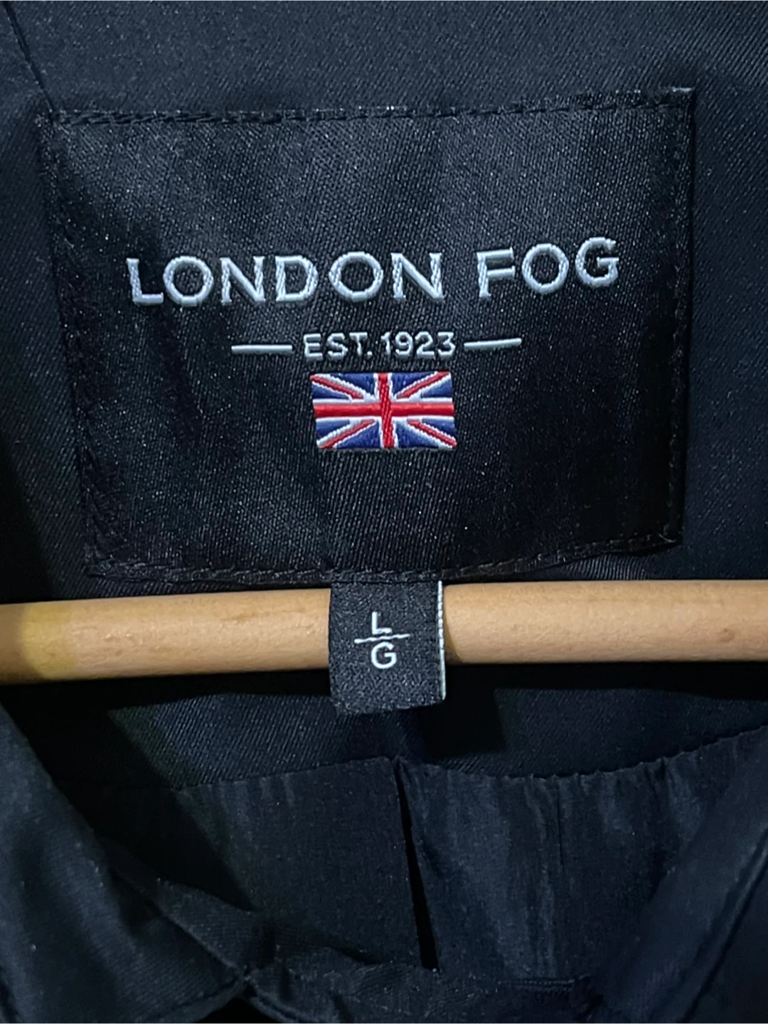 London Fog Black Trench Coat Large - photo 4
