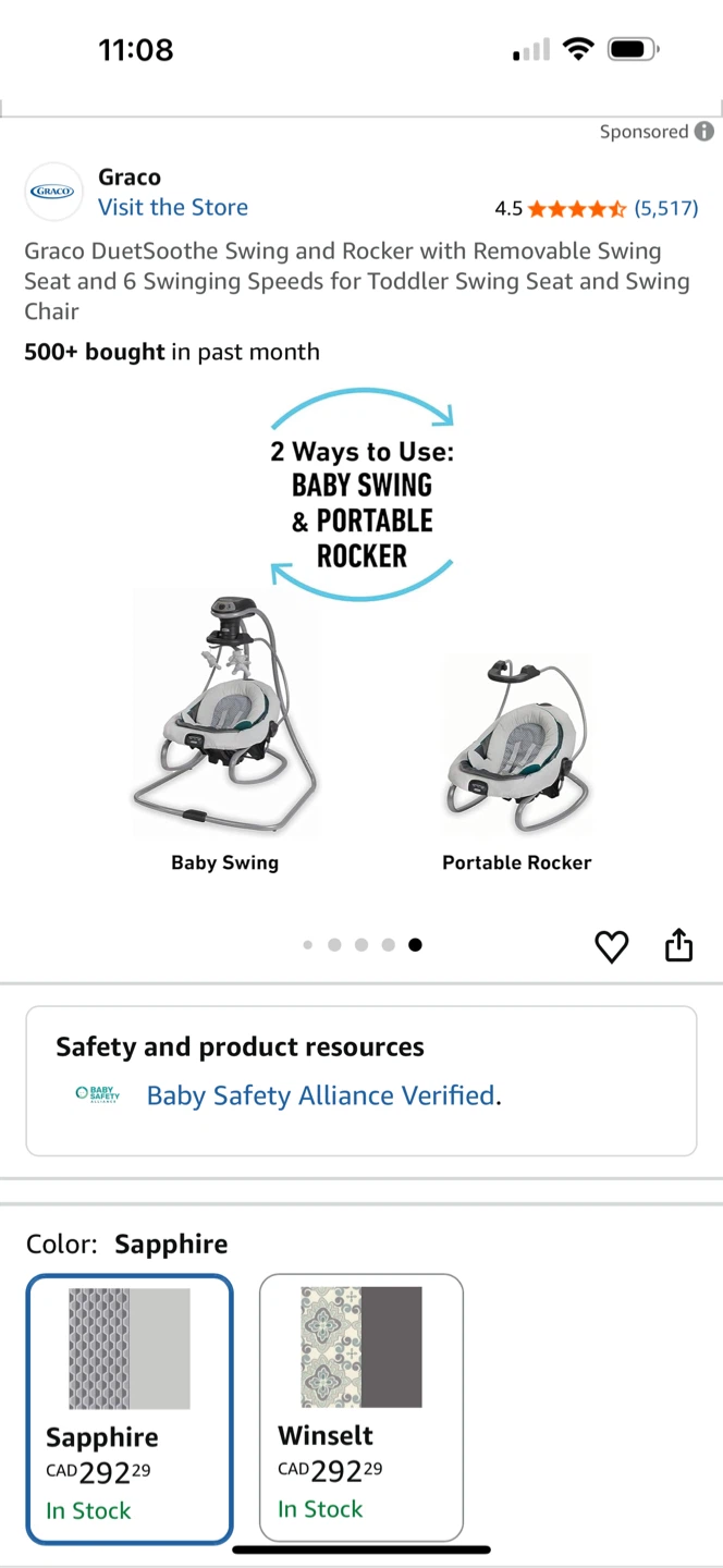 Graco DuetSoothe Swing and Rocker - photo 2