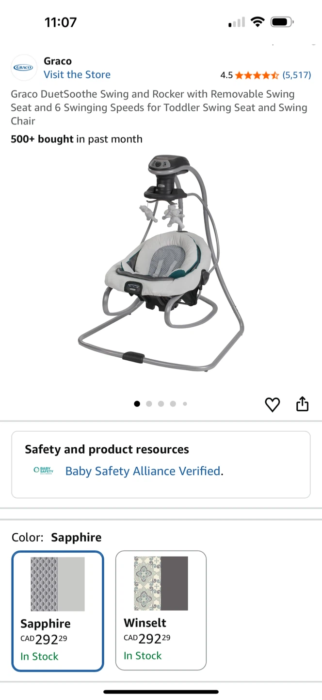 Graco DuetSoothe Swing and Rocker - photo 3