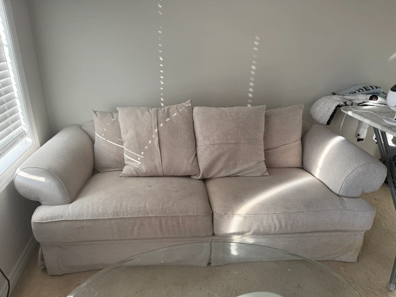 Beige two-seater sofa - photo 2
