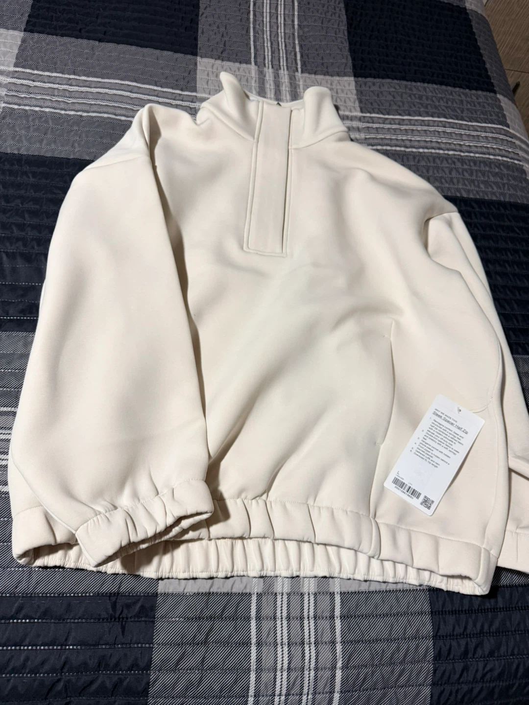 Lululemon Sleek Spacer Half Zip - Cream - Large