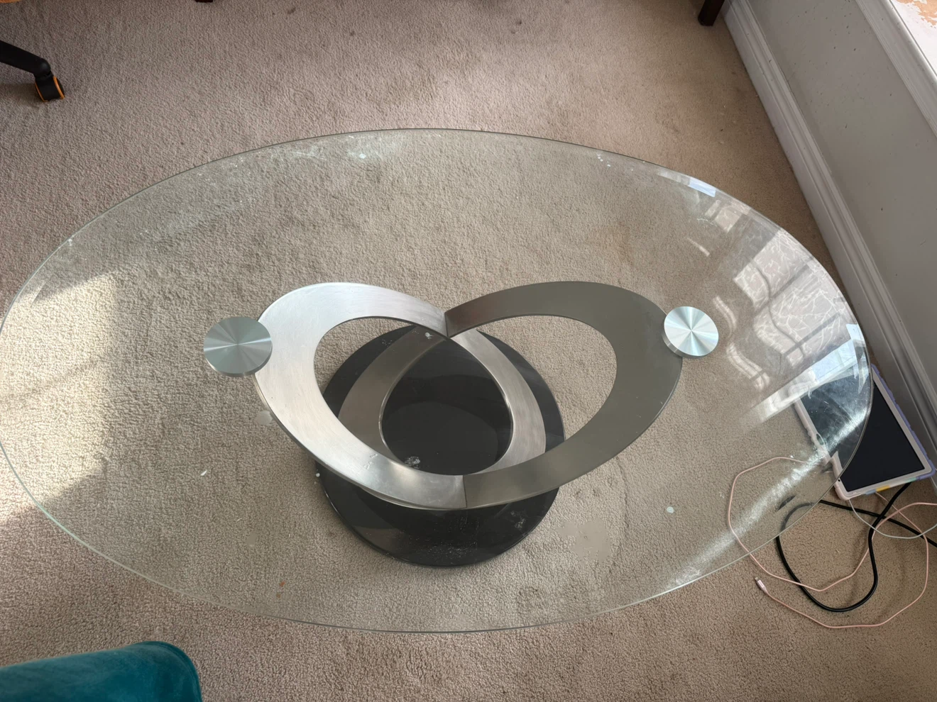 Oval Glass Coffee Table