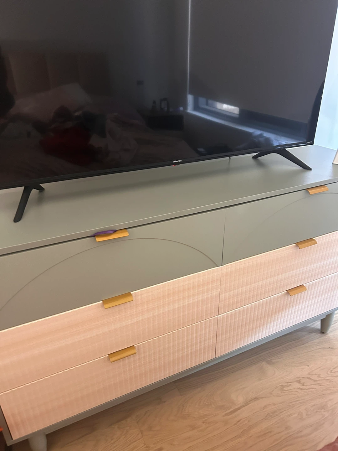 Six-Drawer Dresser with Gold Handles