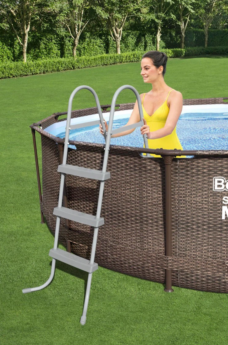 Bestway Flowclear Steel A-Frame Pool Ladder with Hand Rail - photo 2