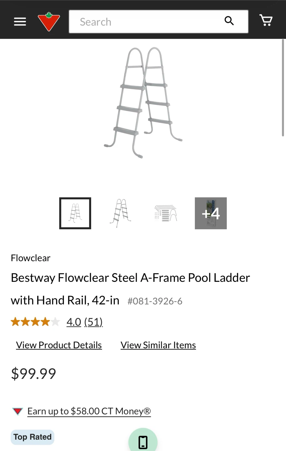 Bestway Flowclear Steel A-Frame Pool Ladder with Hand Rail - photo 4