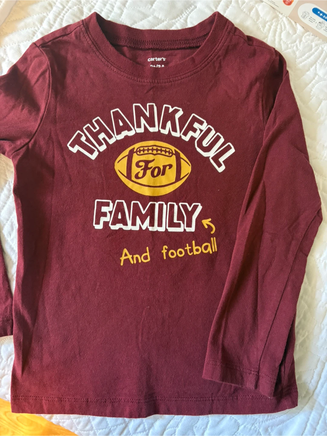 Carter's Thankful For Family Long Sleeve Shirt