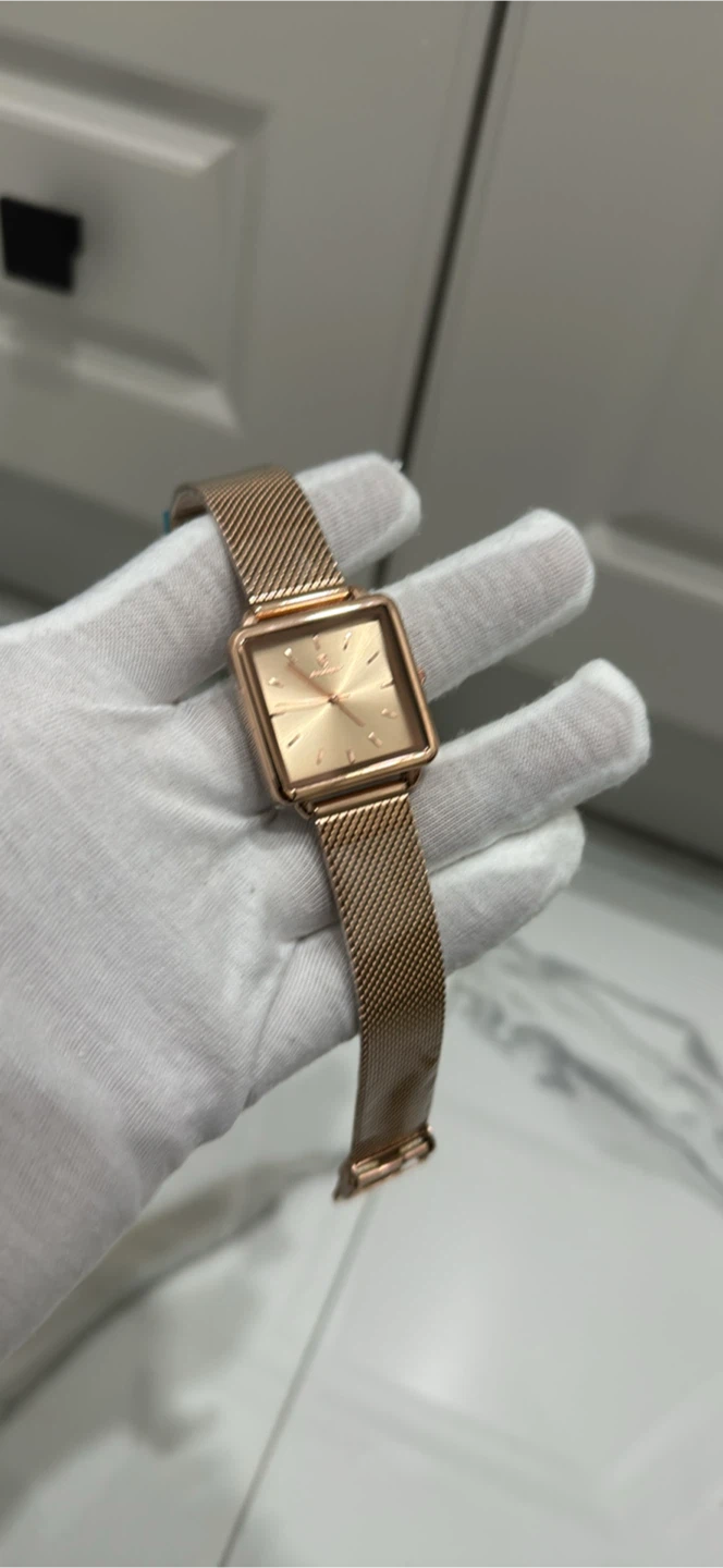 Poedagar square rose gold watch