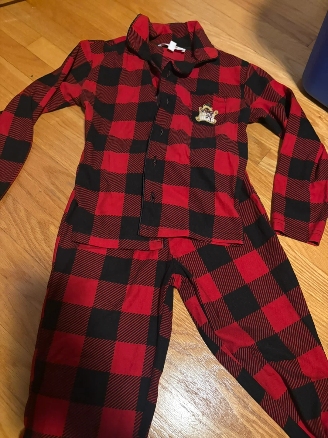Little Bear Red and Black Buffalo Plaid Pajama Set