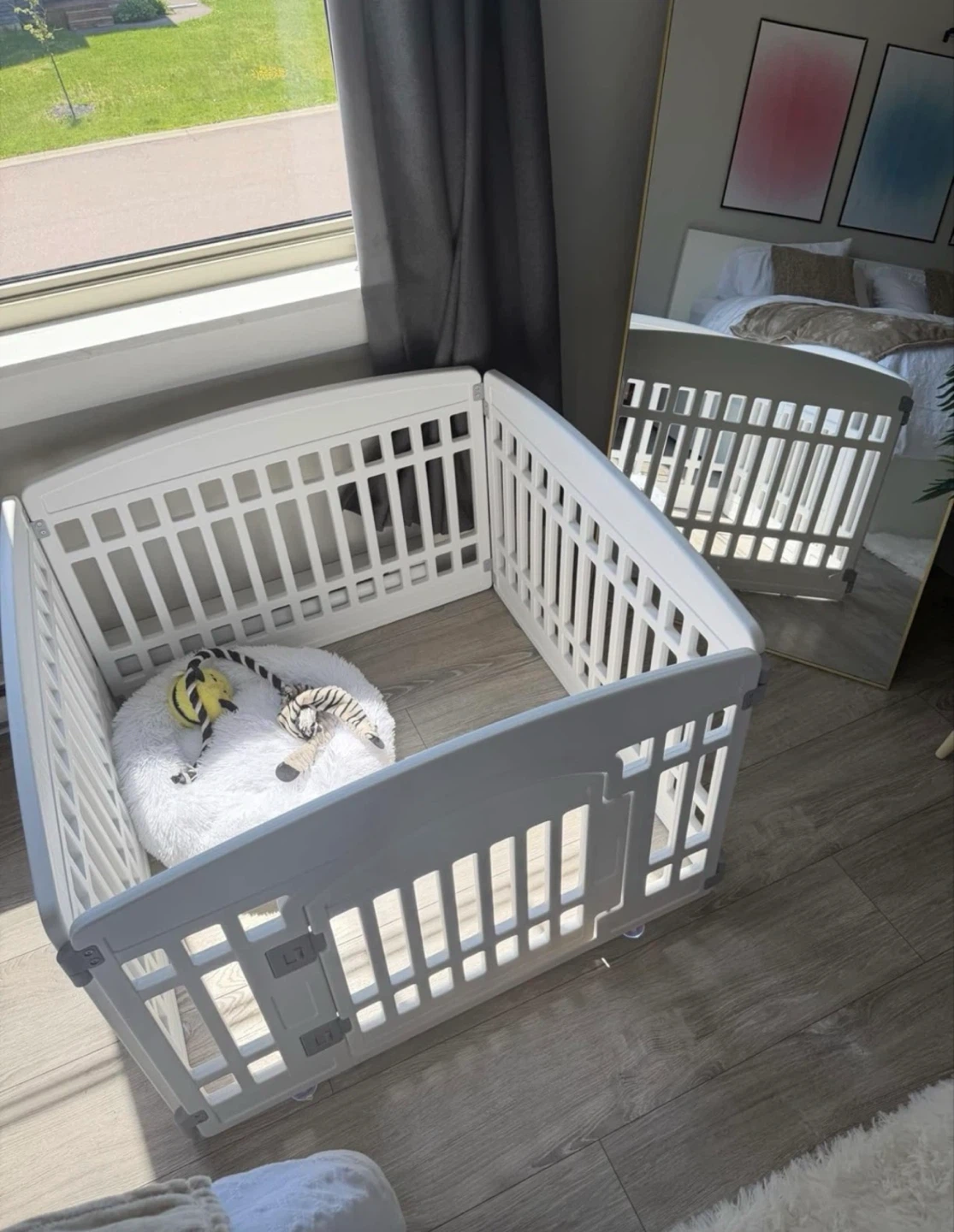 Gupamiga Pet Playpen - 4 Panel / White