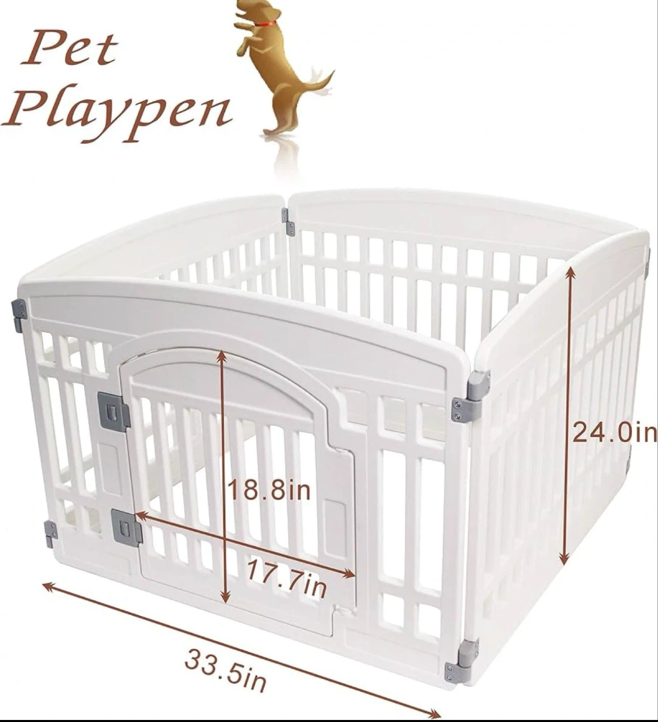 Gupamiga Pet Playpen - 4 Panel / White - photo 3