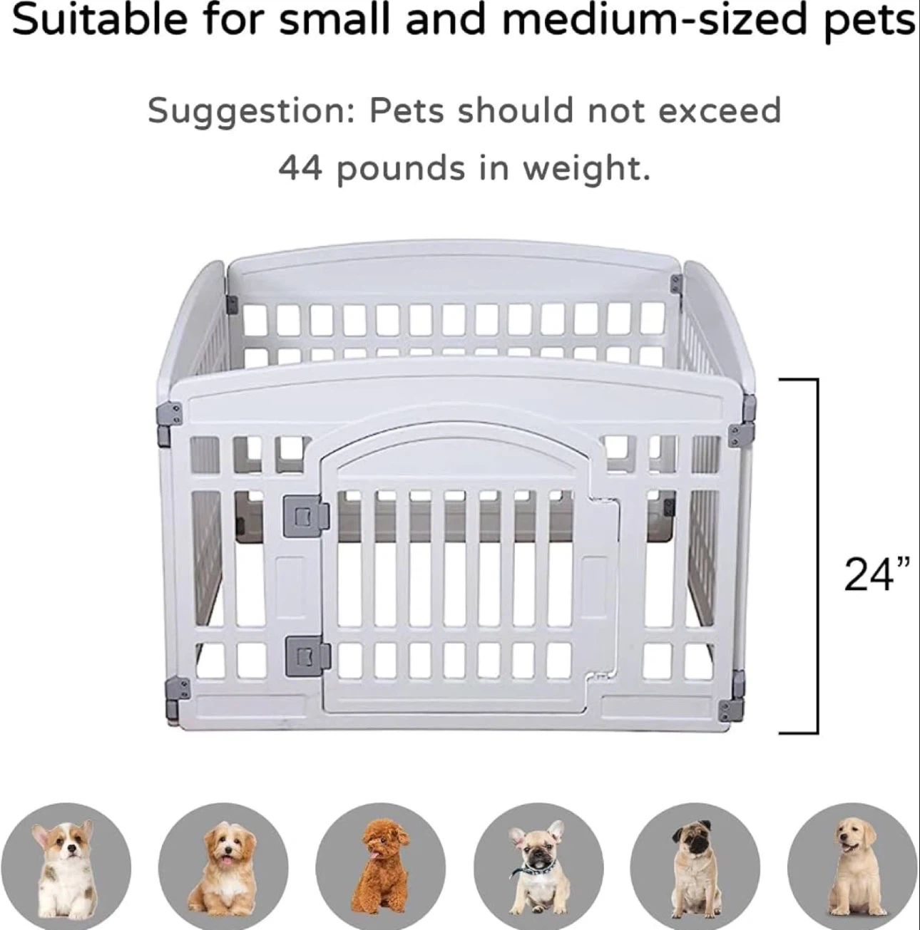 Gupamiga Pet Playpen - 4 Panel / White - photo 4