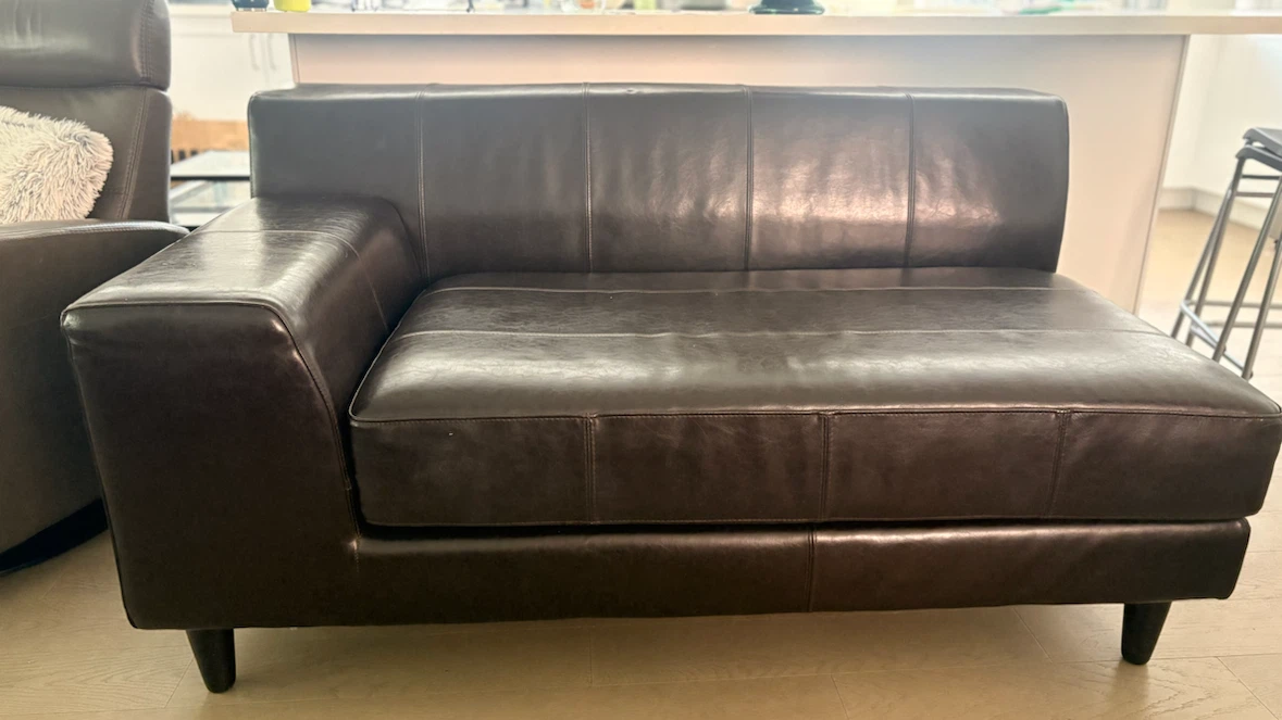 Dark Brown Leather Sofa