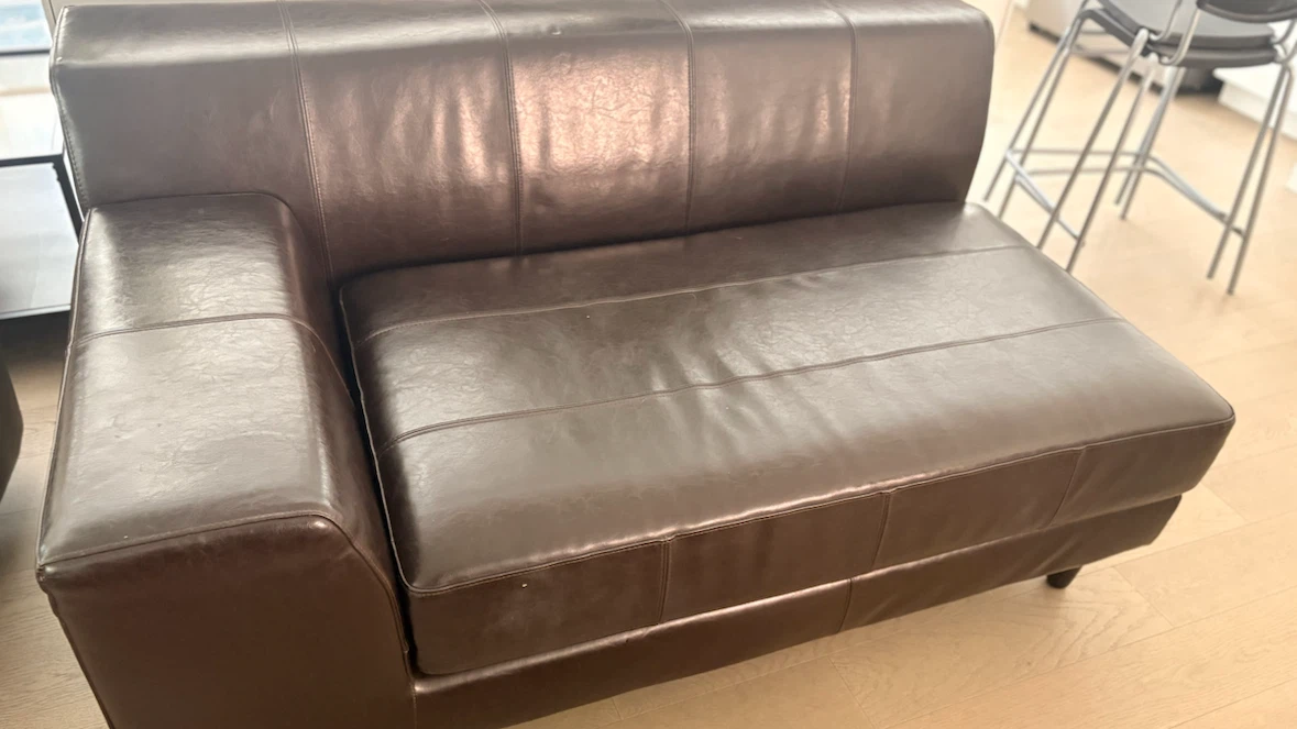 Dark Brown Leather Sofa - photo 2