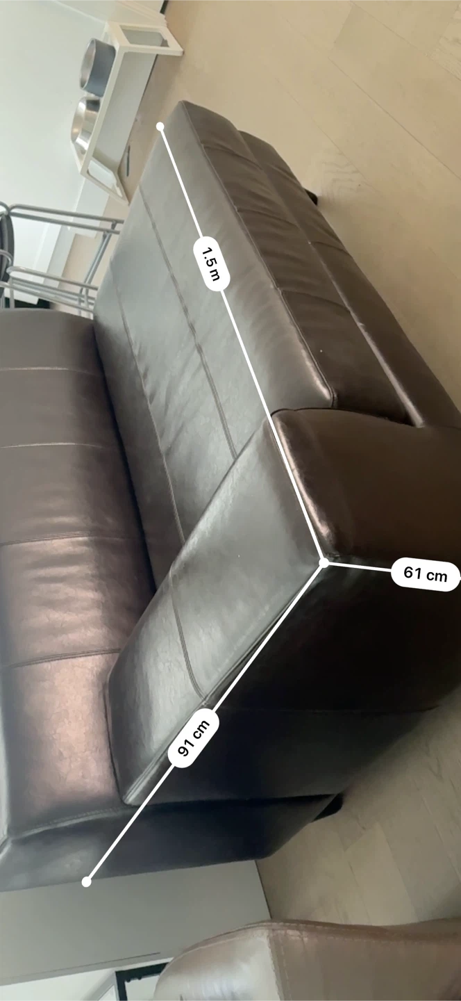 Dark Brown Leather Sofa - photo 4