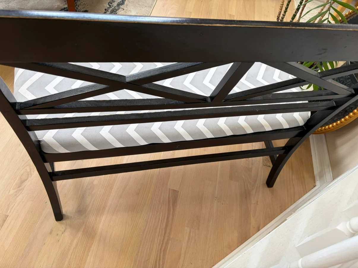 Rustic Black Wooden Accent Bench / Entryway Seating - photo 2