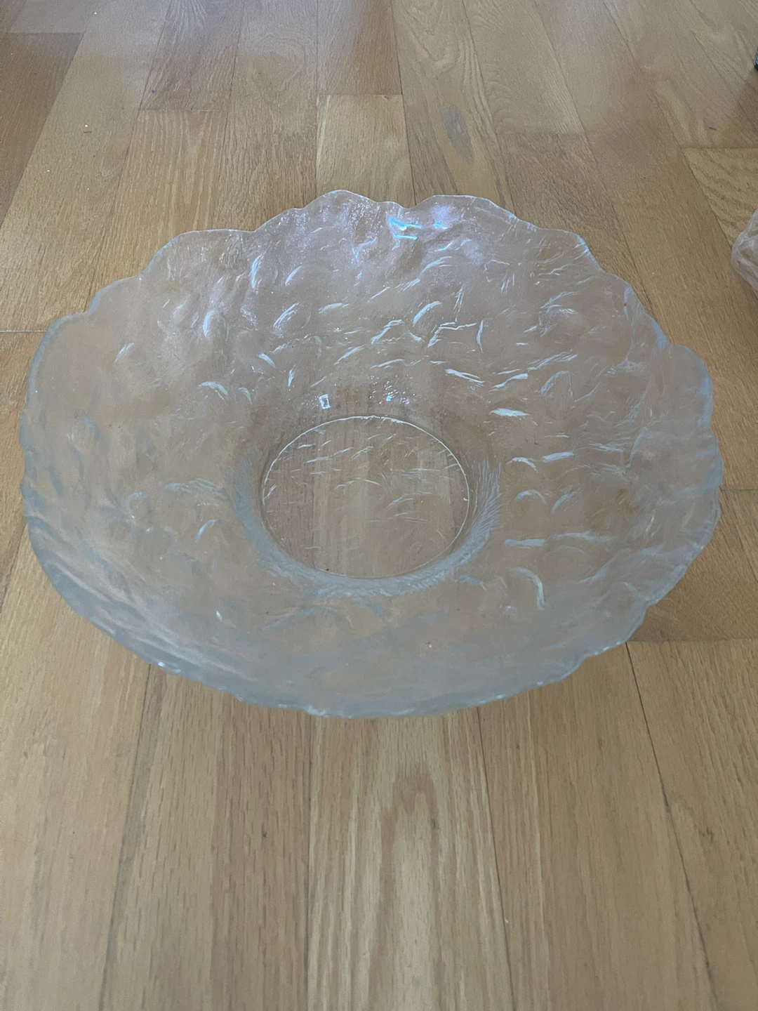 Textured Clear Glass Bowl