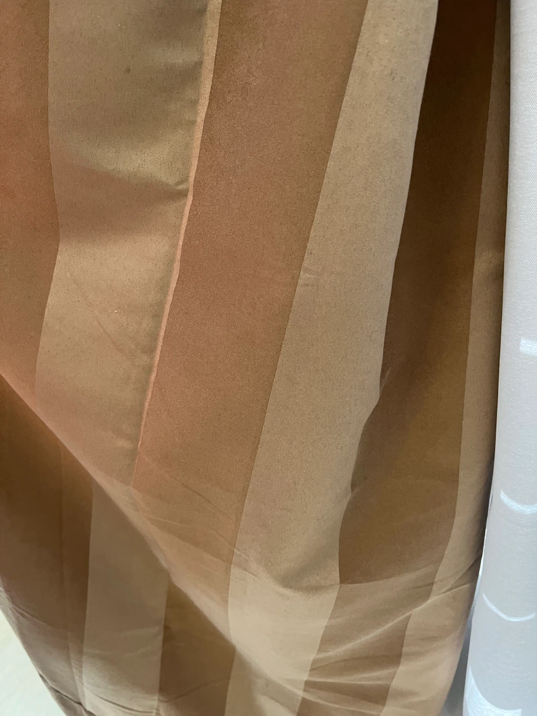 Set of Two Brown Faux Suede Striped Grommet Curtains - photo 3