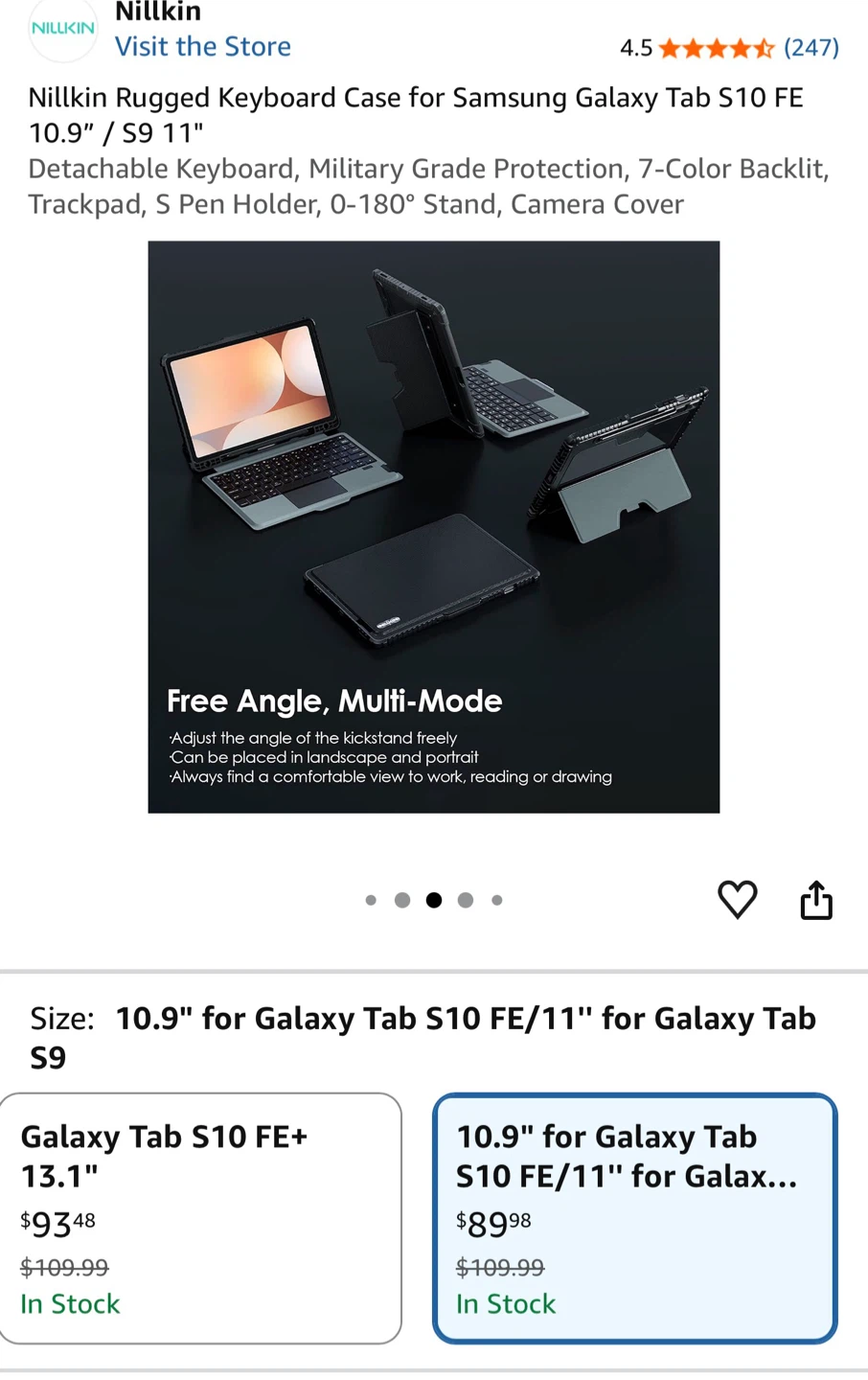 Nillkin Rugged Keyboard Case for Galaxy Tab S10 FE/S9 - photo 3