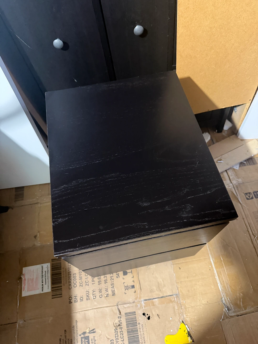 Black 2-Drawer Bedside Table - photo 2