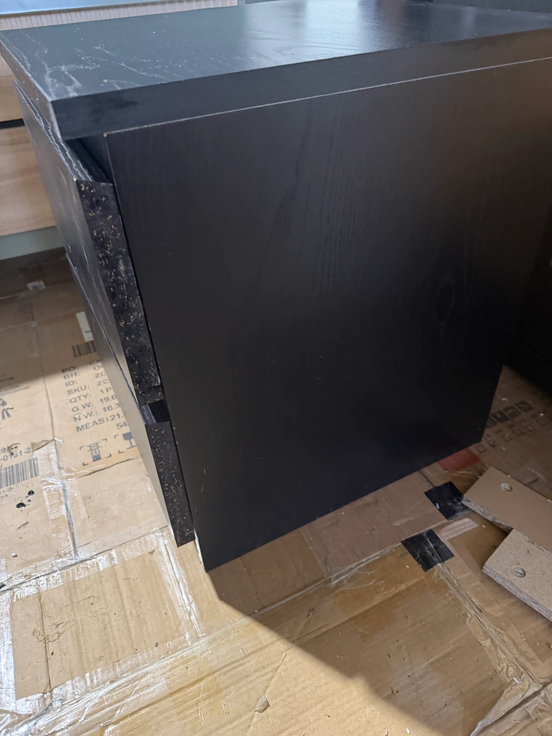 Black 2-Drawer Bedside Table - photo 3