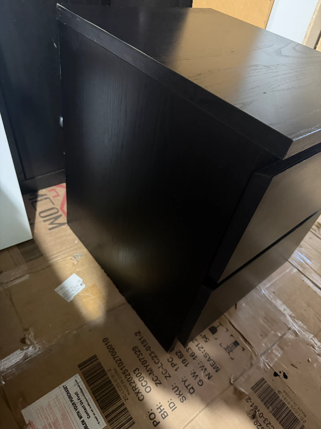 Black 2-Drawer Bedside Table - photo 4