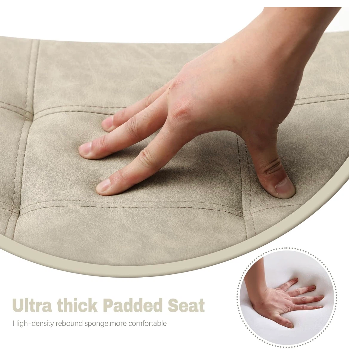 Padded Counter Stool with White Wood Base - photo 4
