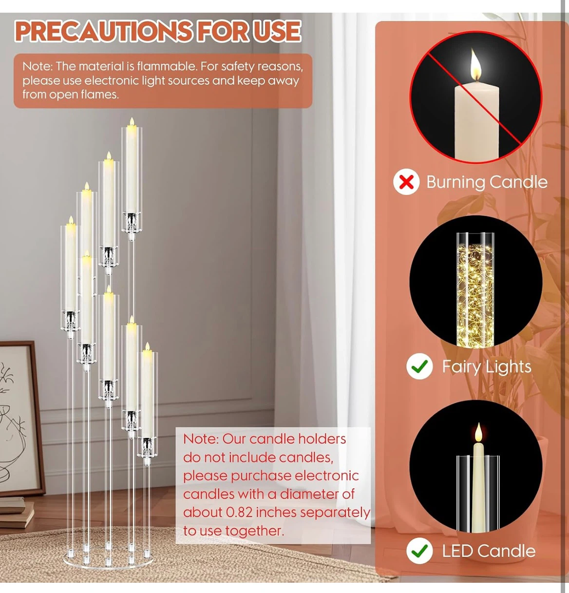 Set of 2 Acrylic Multi-Level Candle Holders - photo 2