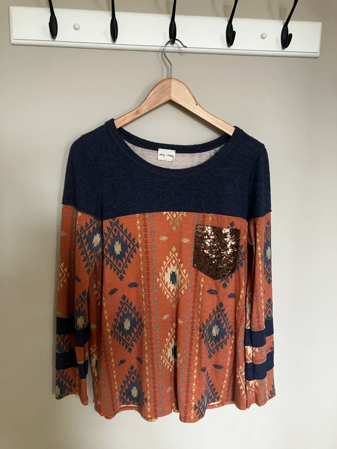 Long Sleeve Western Top - Size L