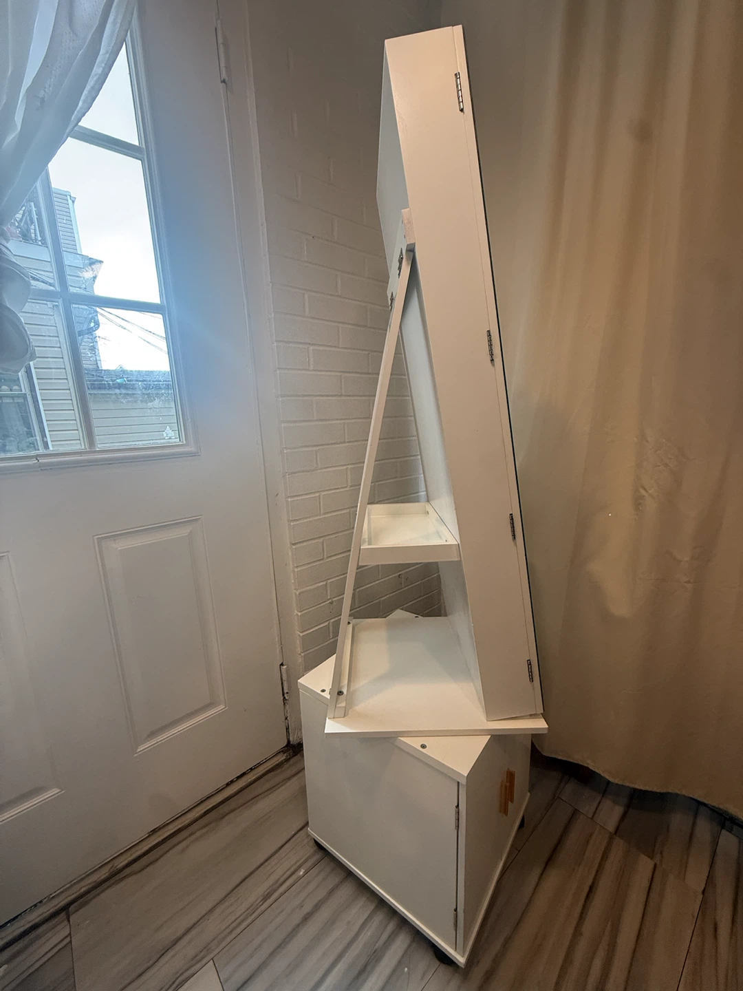 White Vanity Mirror with Storage Cabinet - photo 4