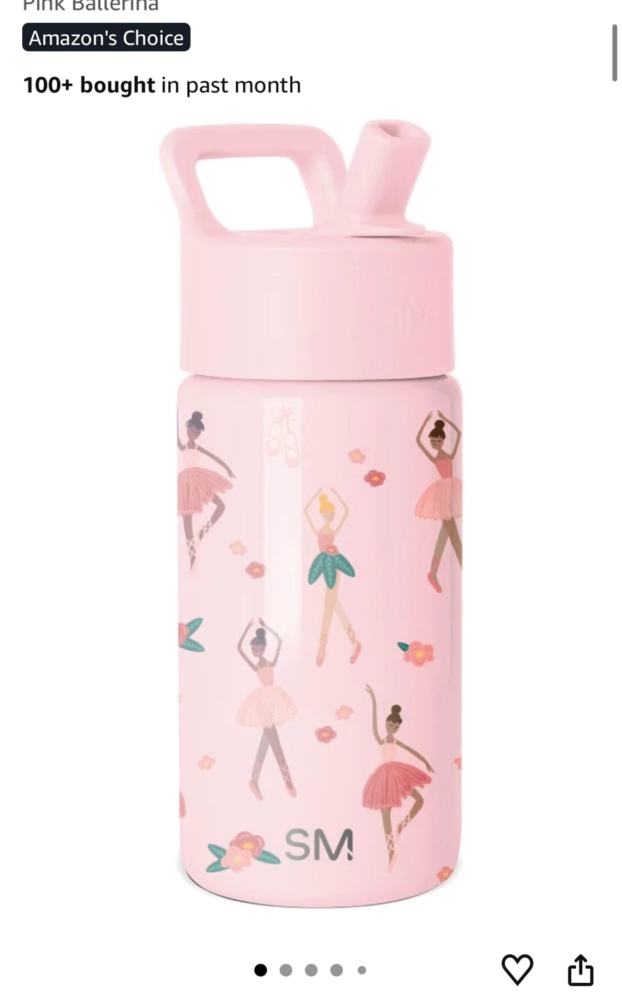 BRAND NEW Simple Modern 14oz kids Water Bottle - Pink Ballerina