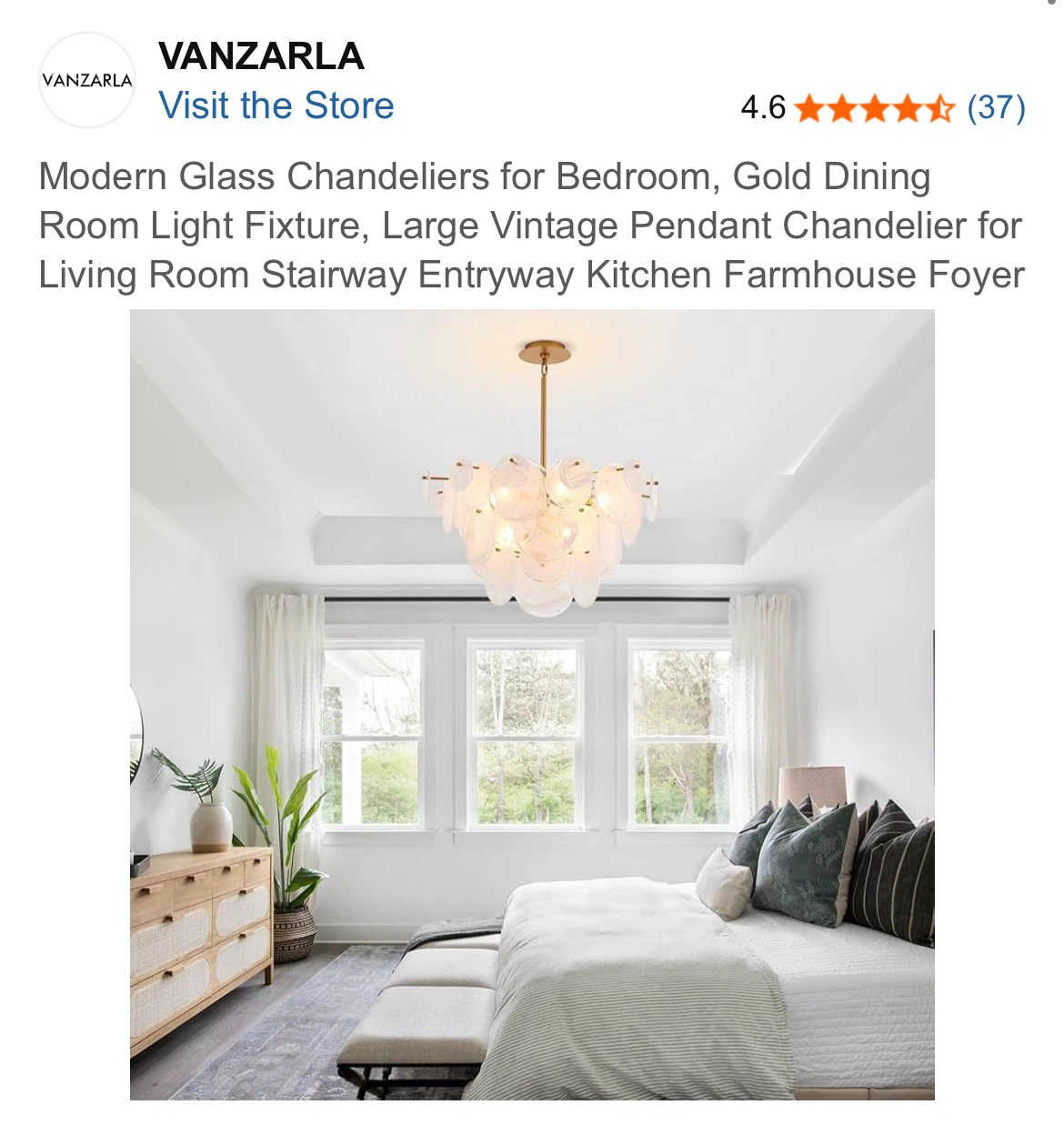 Vanzarla Modern Glass and Gold Chandelier - photo 2
