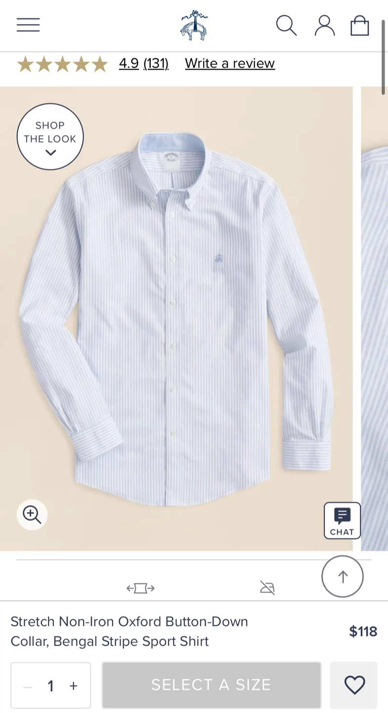 Brooks Brothers Oxford Button Down Stripe Shirt 166$ (L) - photo 5