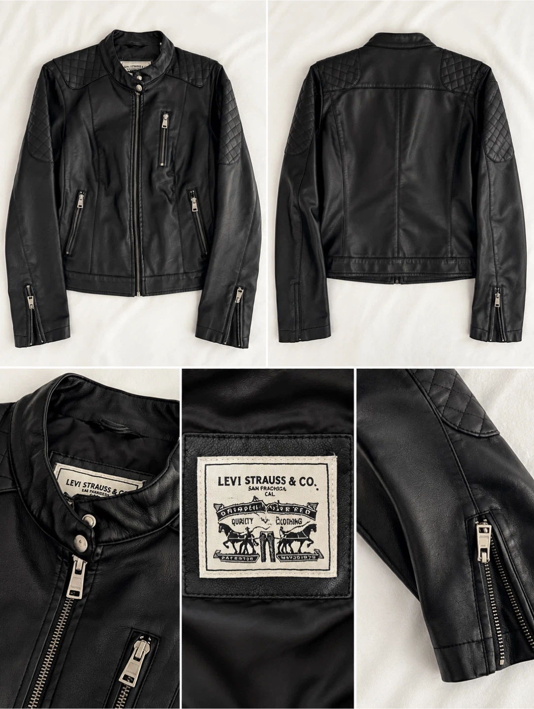 Levi Strauss & Co. Black Faux Leather Moto Jacket