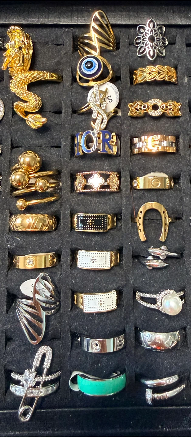 Assorted non tarnish Fashion Rings Collection size 6
