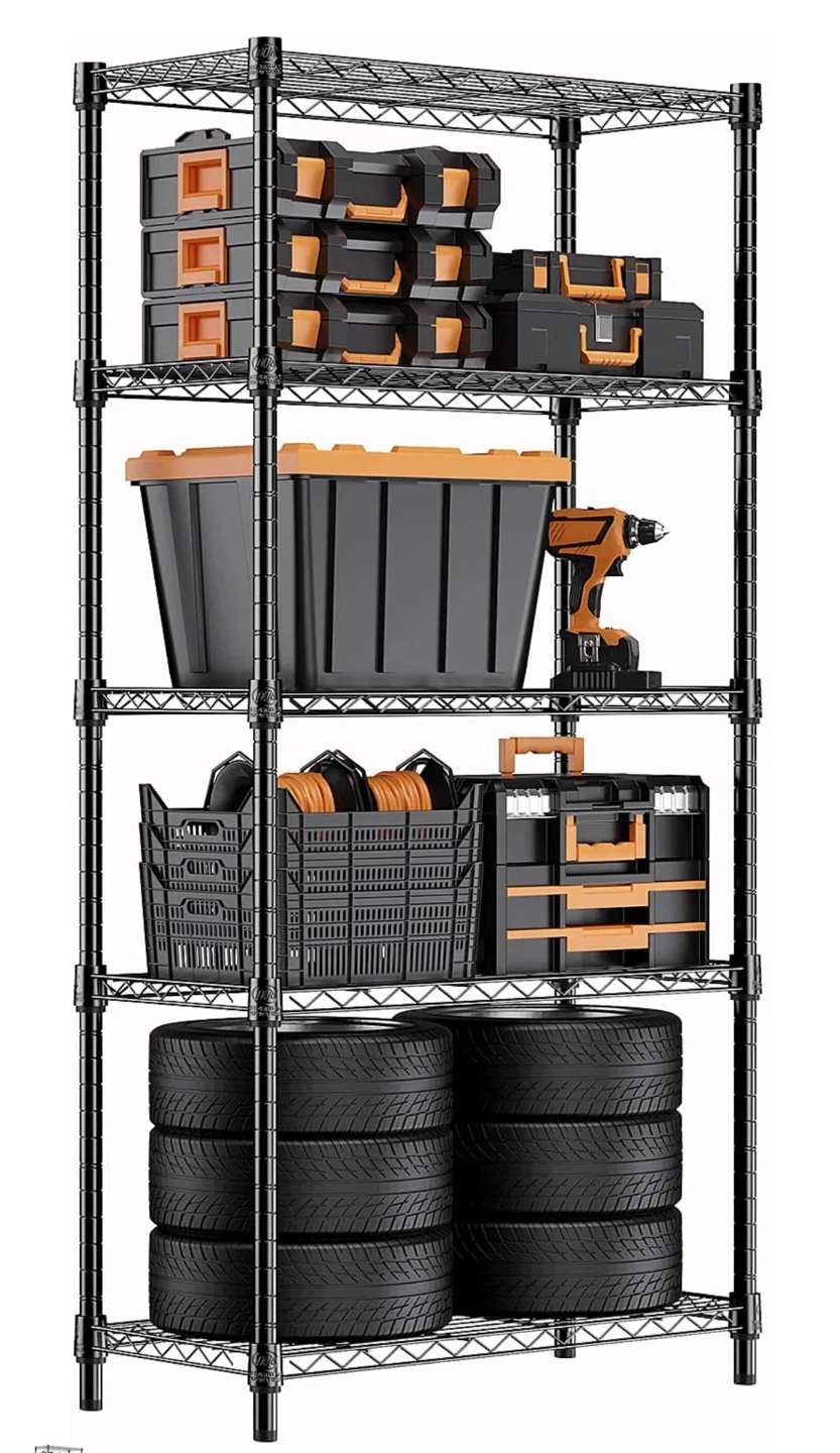 5-Tier Adjustable Wire Storage Shelving Unit