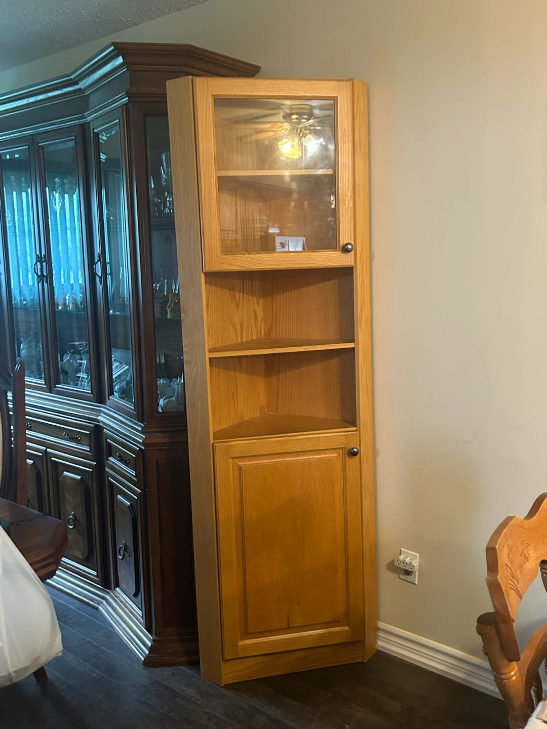 Corner Cabinet Natural Matte Finish