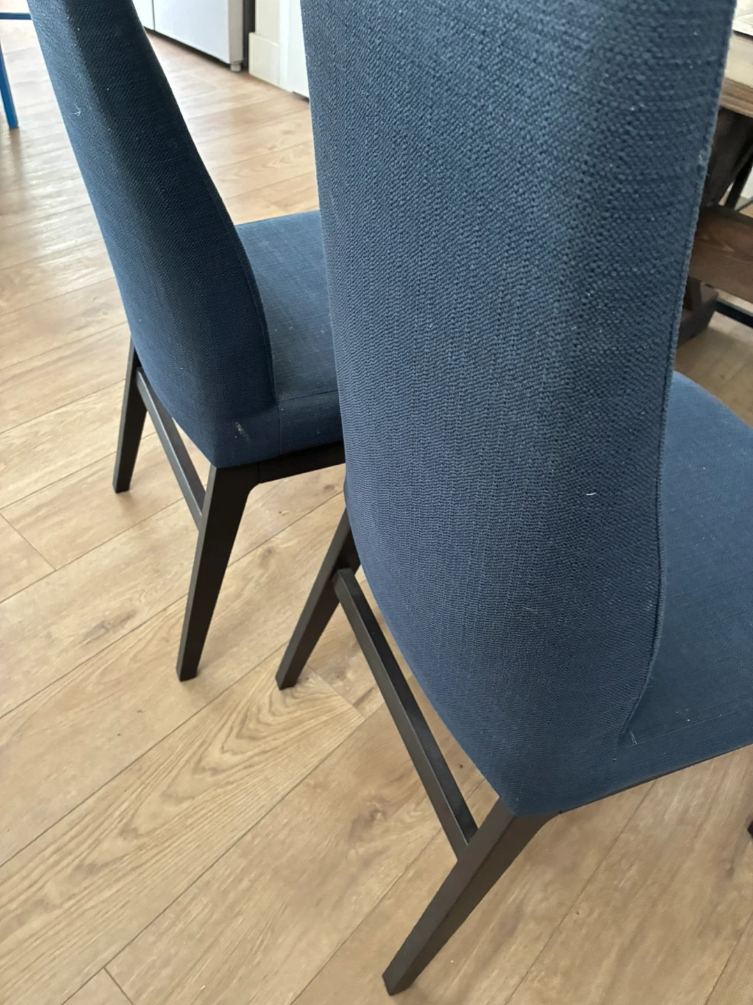 Set of Two Navy Blue Upholstered Dining Chairs - photo 2