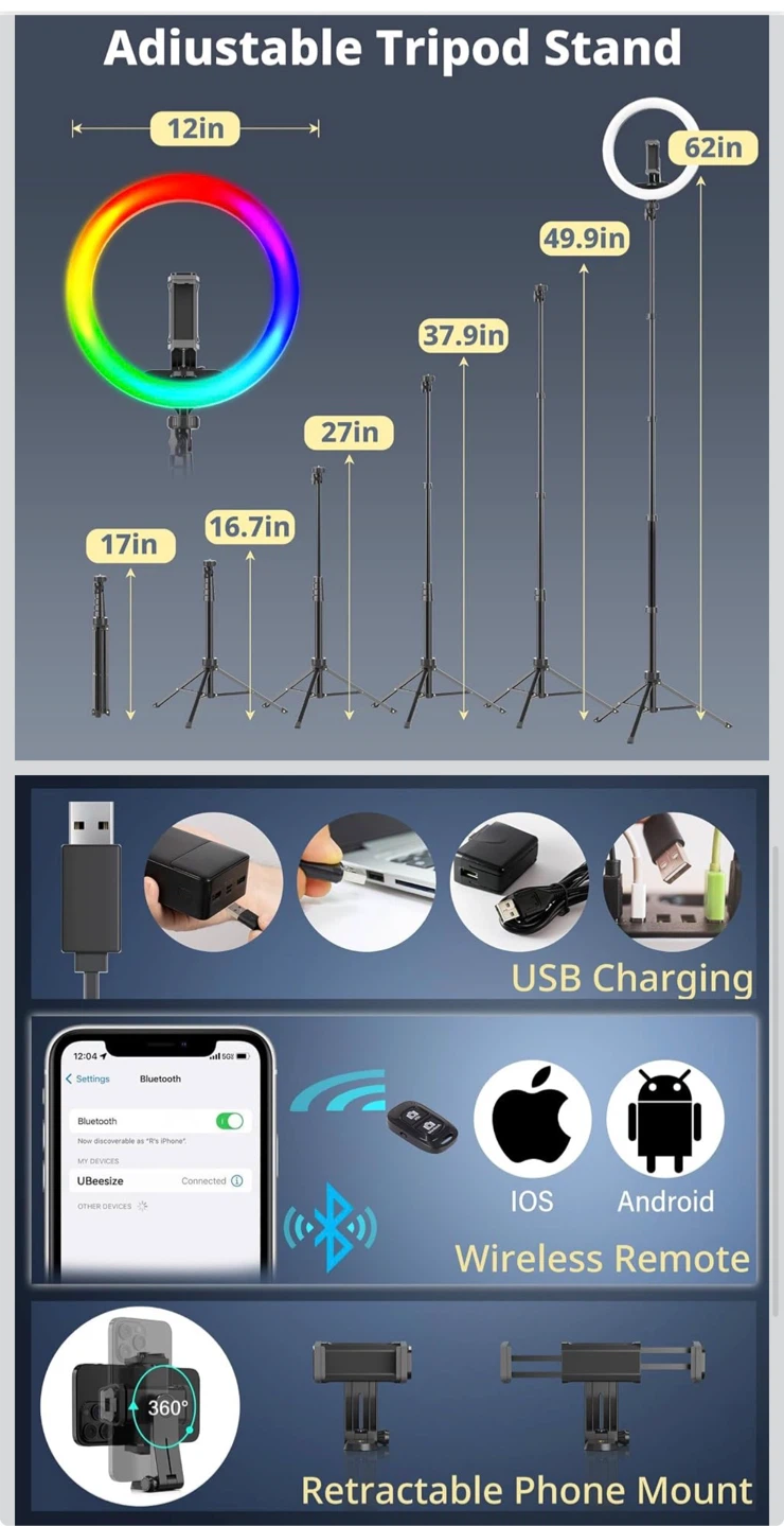 LED Ring Light with Tripod Stand - photo 4
