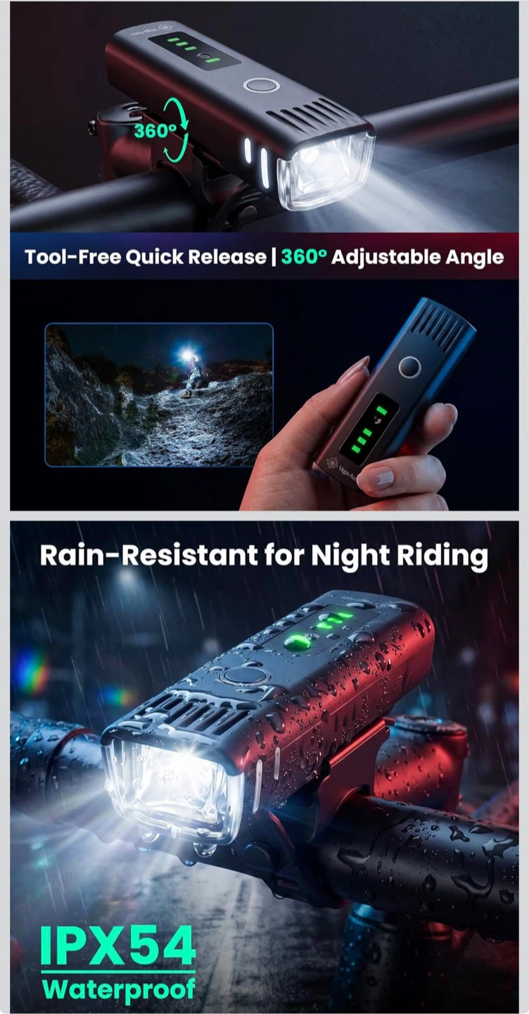 Professional USB Rechargeable Bike Front Light - photo 3