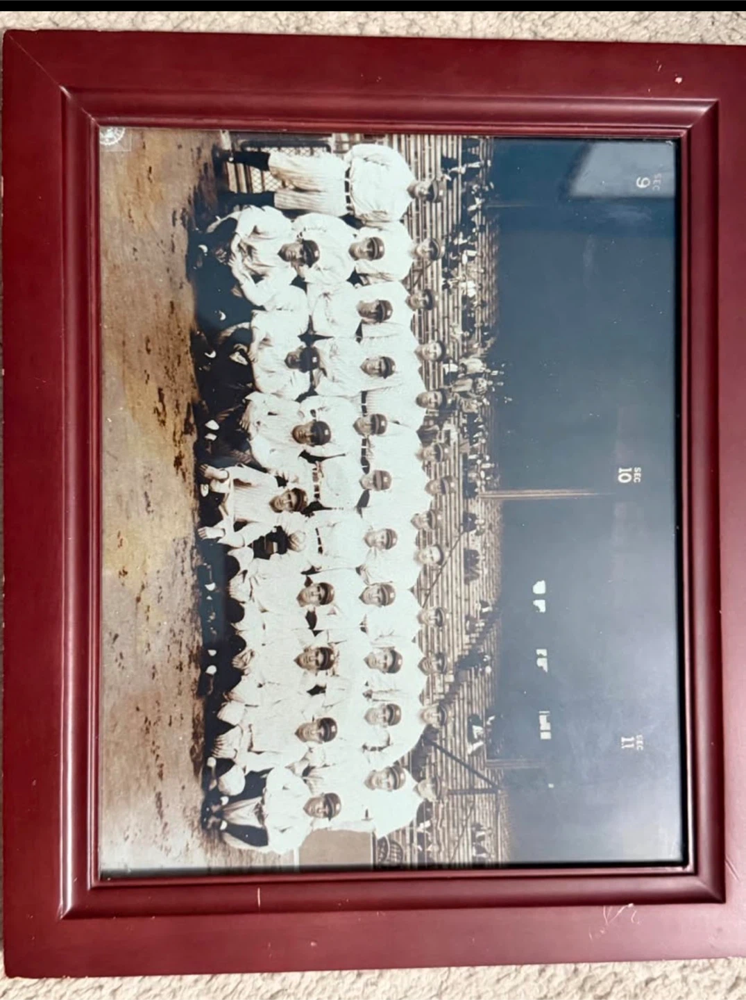 Vintage 8x10 Framed 1927 NY Yankees  – Murderers' Row Lineup