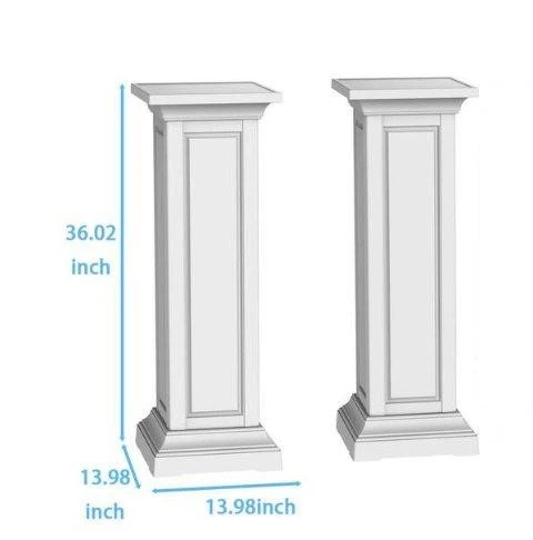 Set of 2 Tall White Outdoor Planters - photo 4