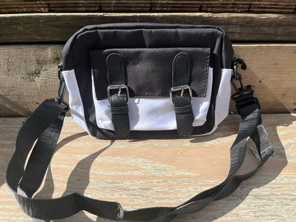 Black and white crossbody bag