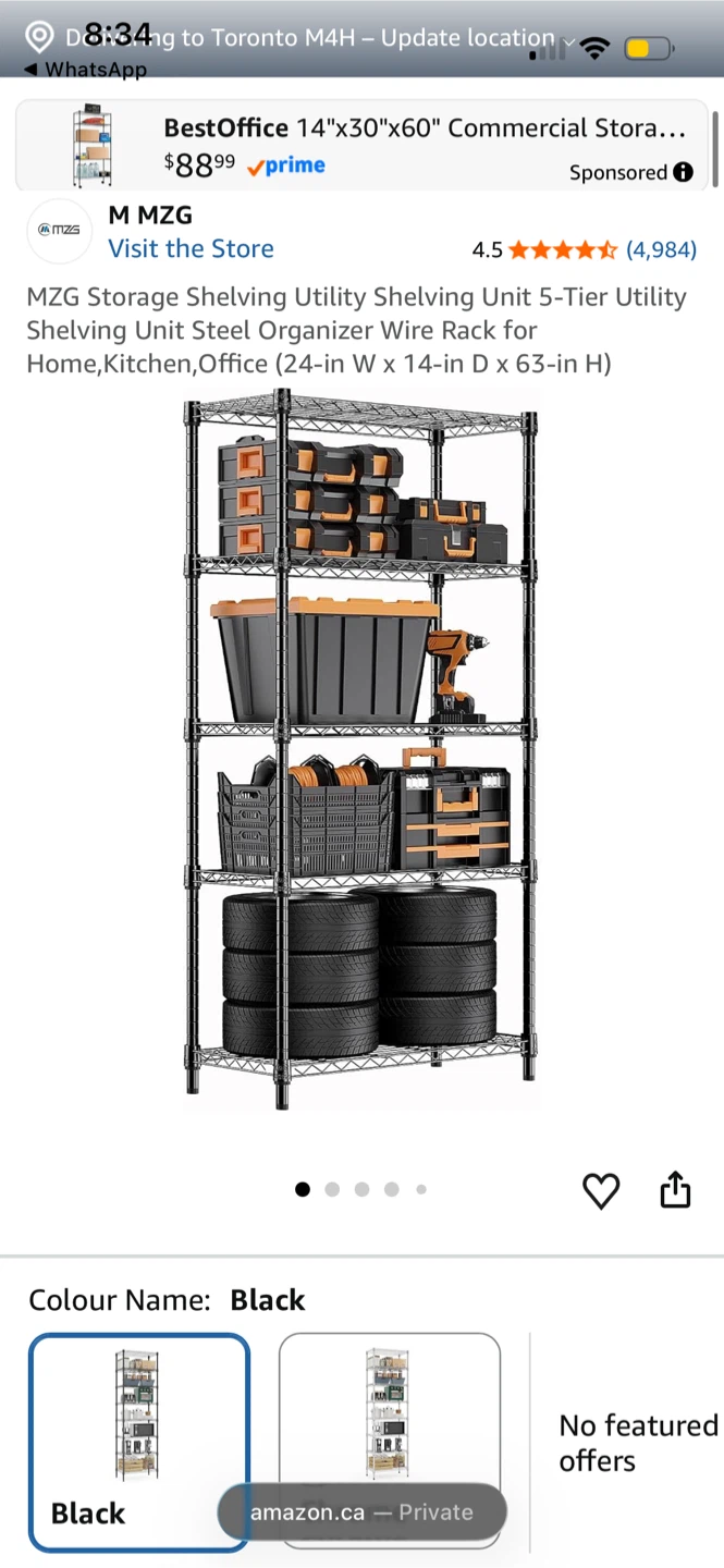 Storage Unit 5-Tier 24-in W x 14-in D x 63-in H)