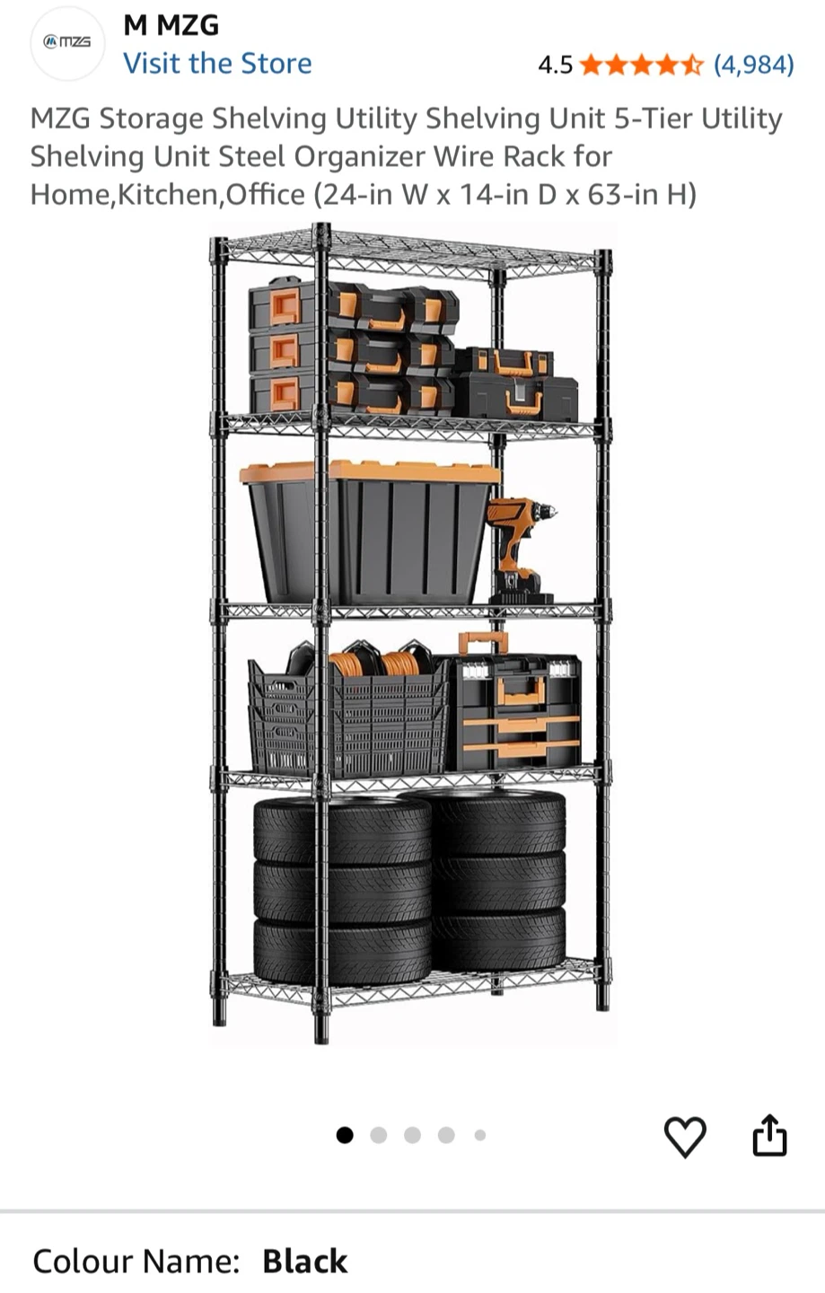 Storage Unit 5-Tier 24-in W x 14-in D x 63-in H) - photo 2