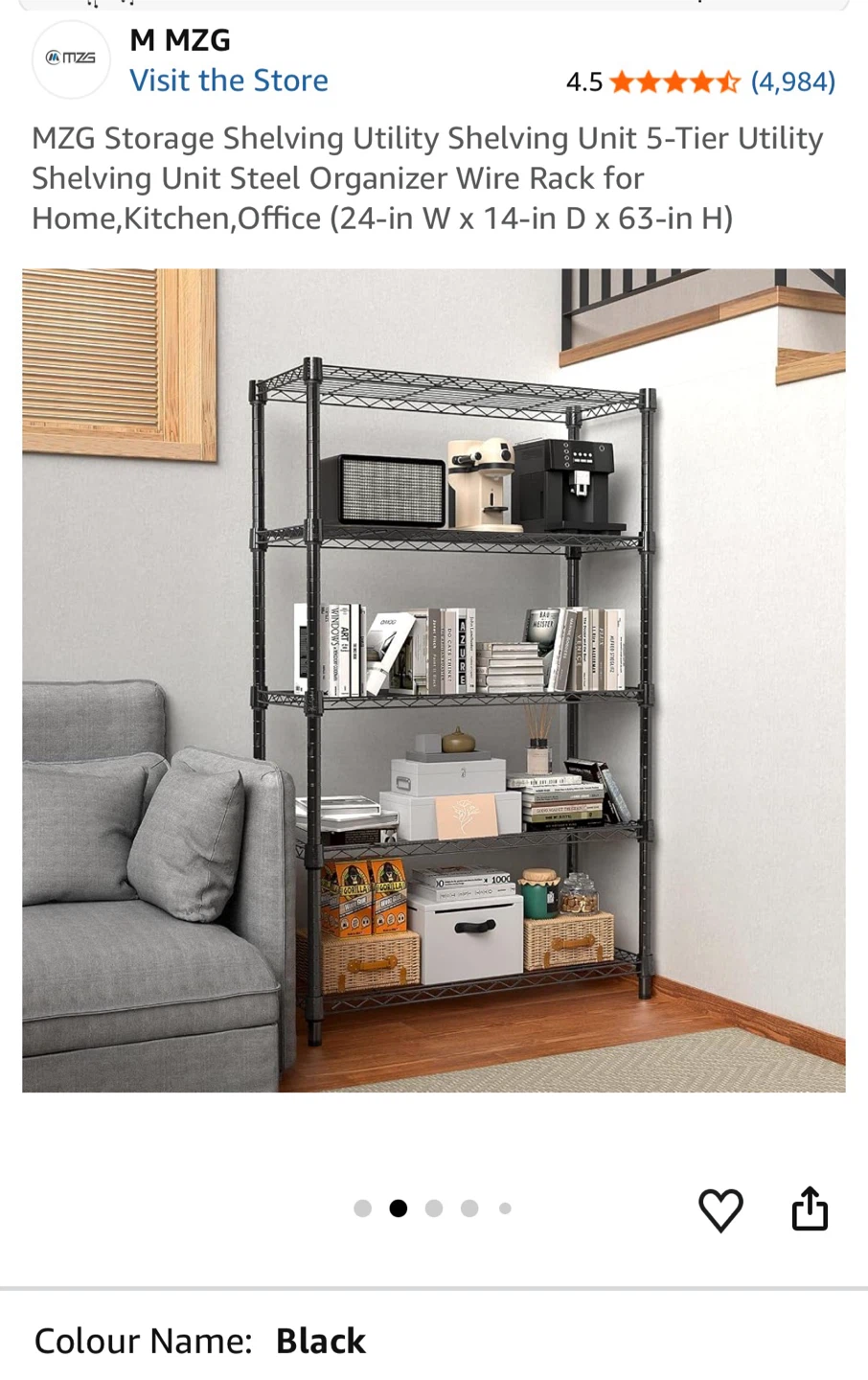 Storage Unit 5-Tier 24-in W x 14-in D x 63-in H) - photo 3
