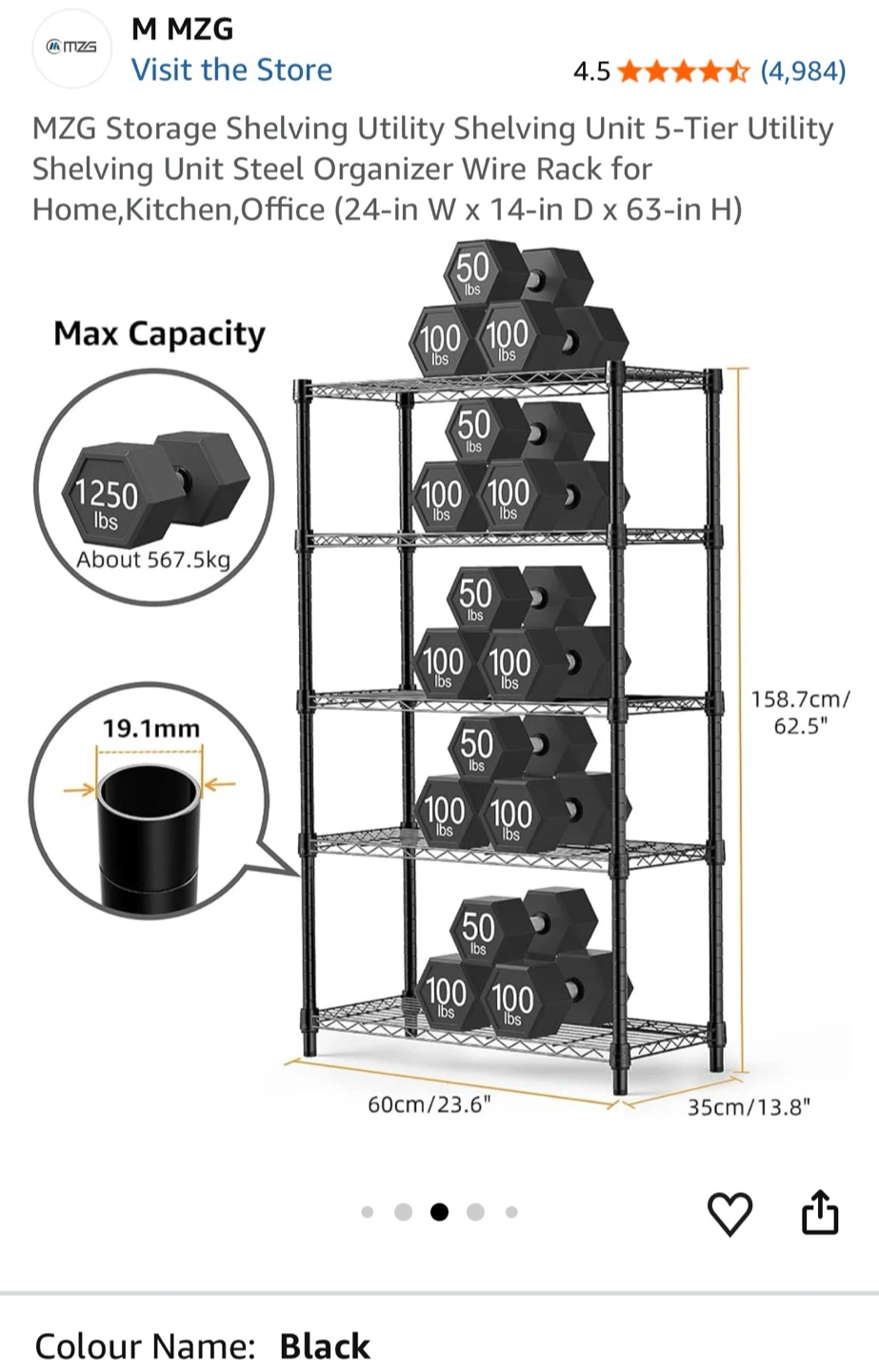 Storage Unit 5-Tier 24-in W x 14-in D x 63-in H) - photo 4