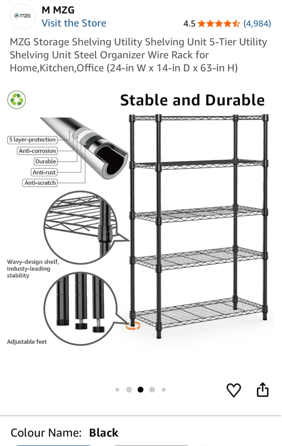 Storage Unit 5-Tier 24-in W x 14-in D x 63-in H) - photo 5