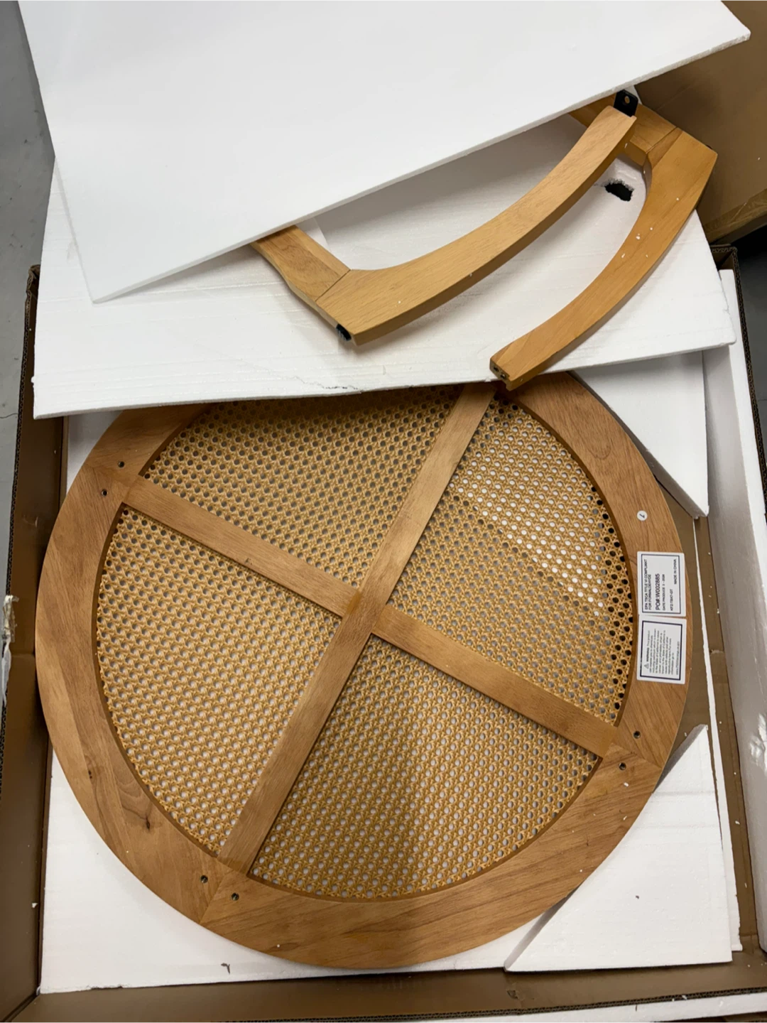 Round Wood and Cane Coffee Table ( NEW) - photo 2