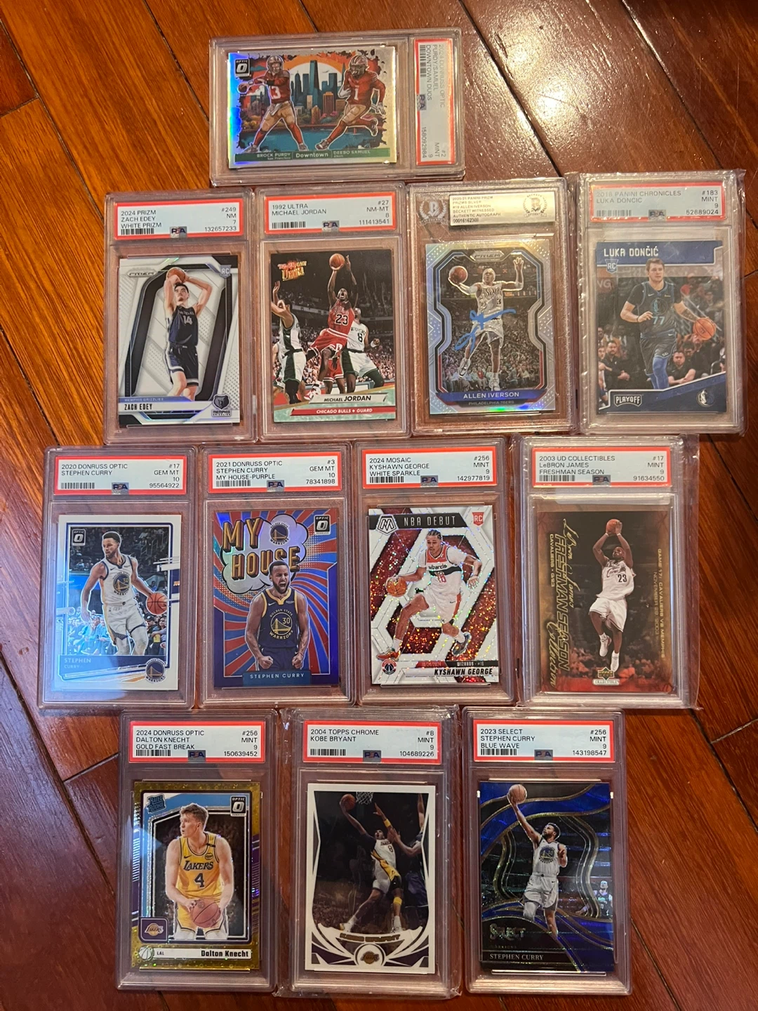 Collection of 12 Graded Sports Trading Cards